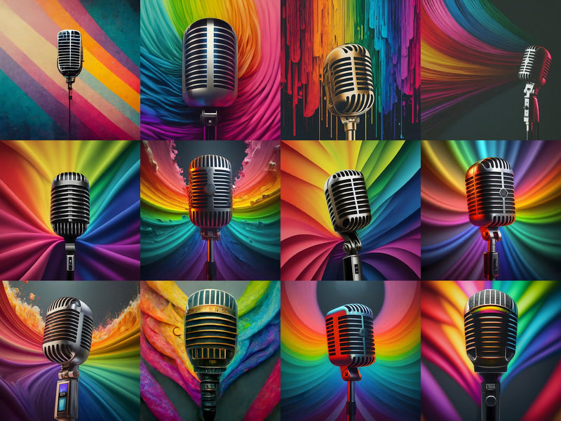 Microphones, Headphones & Notes from VizAI Art