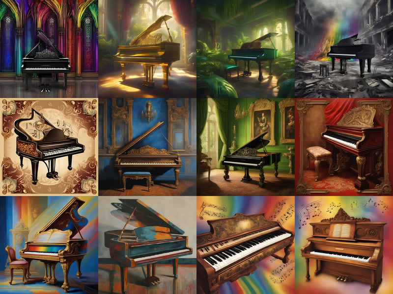 Pianos, Guitars & Strings from VizAI Art
