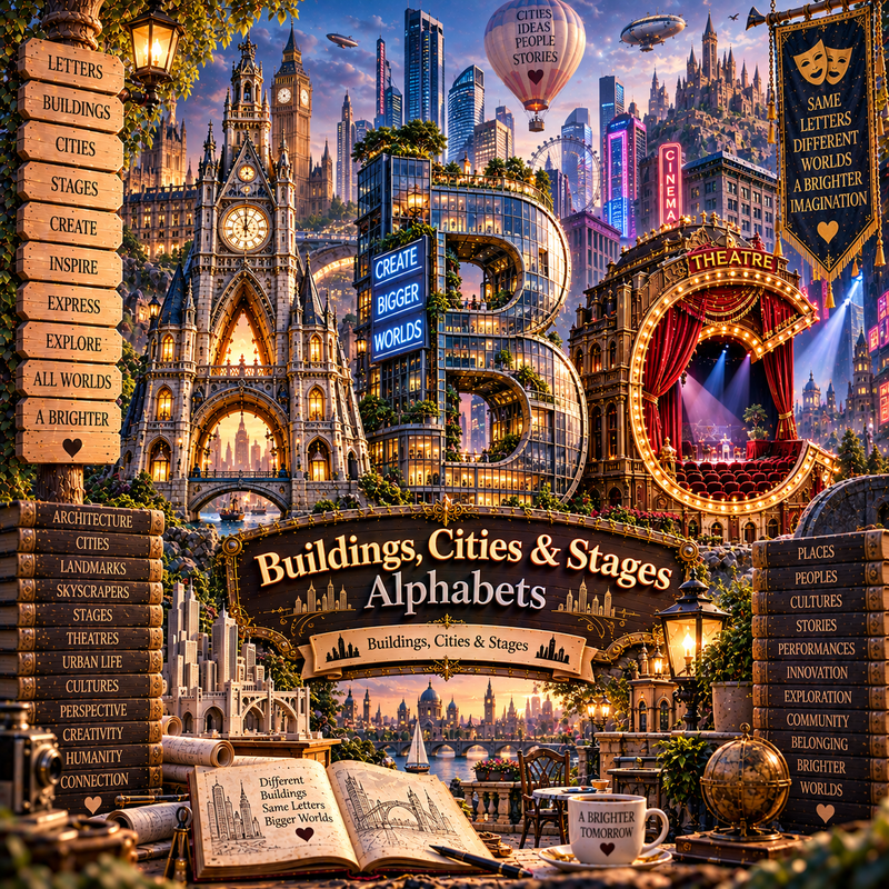 Buildings, Cities & Stages Alphabets from VizAI Art