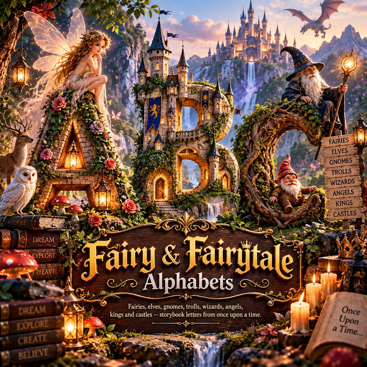 Fairy & Fairytale Alphabets from VizAI Art