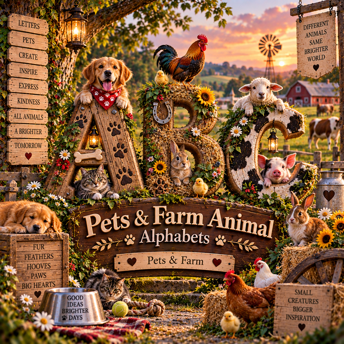 Pets & Farm Animal Alphabets from VizAI Art
