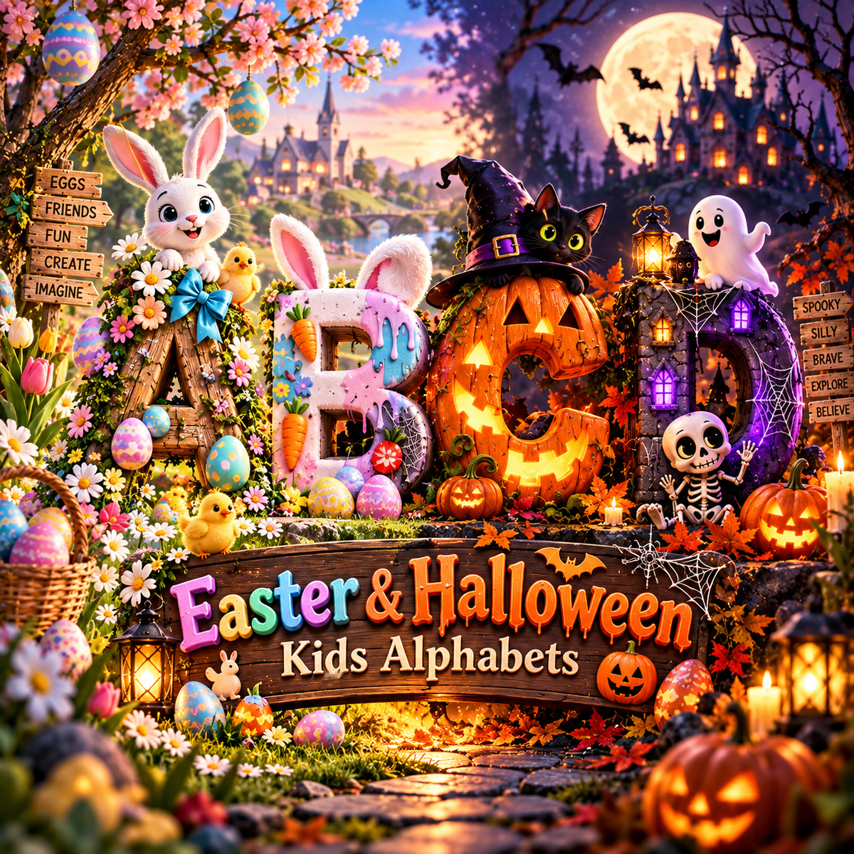 Easter & Halloween Kids Alphabets from VizAI Art