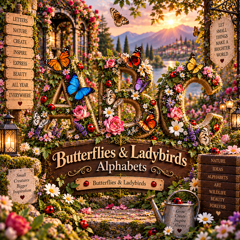 Butterfly & Ladybird Alphabets from VizAI Art