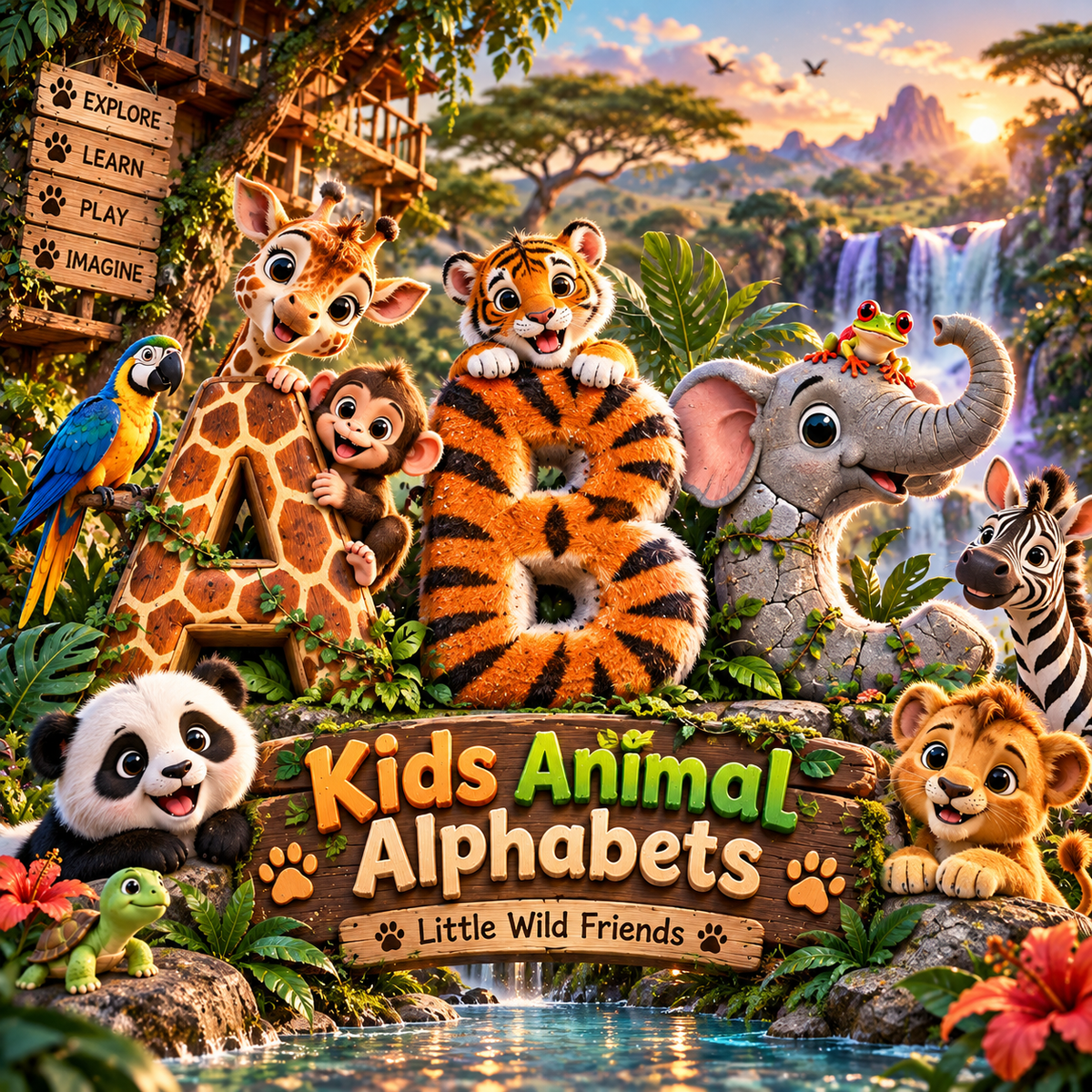 Kids Animal Alphabets from VizAI Art