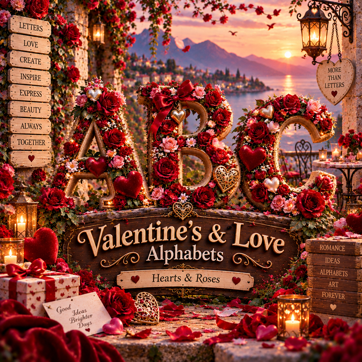 Valentine’s & Love Alphabets from VizAI Art