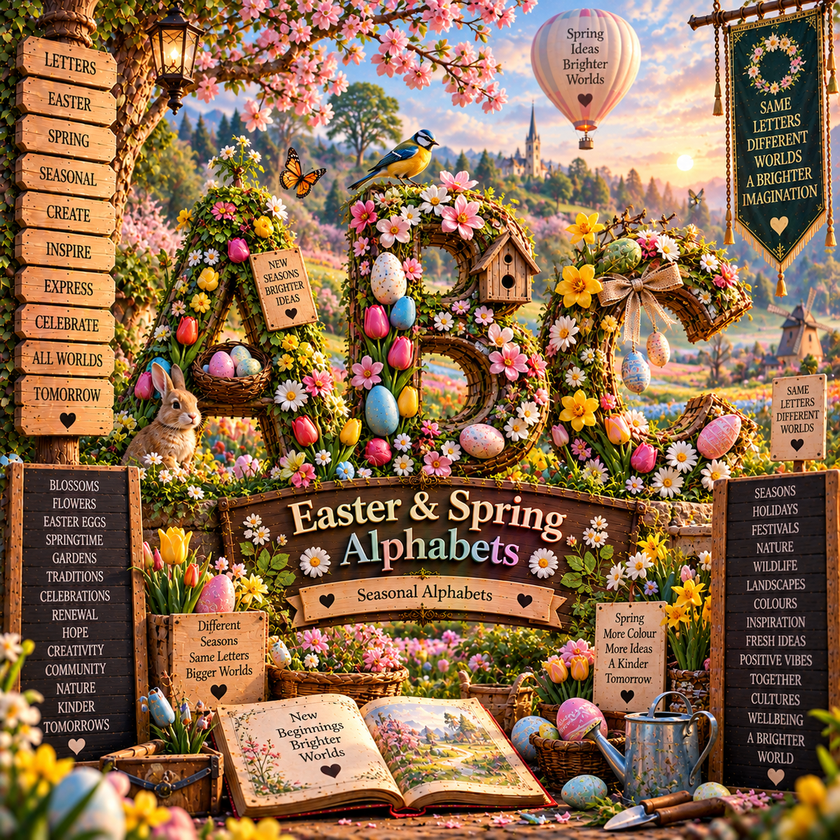 Easter & Spring Alphabets from VizAI Art