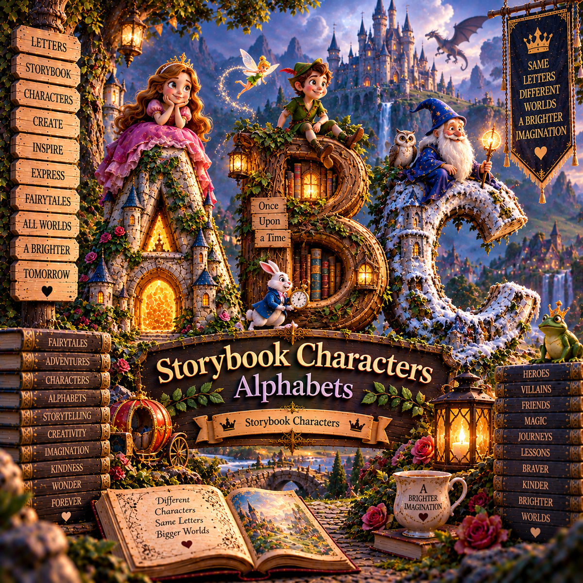 Storybook & Fairytale Character Alphabets from VizAI Art