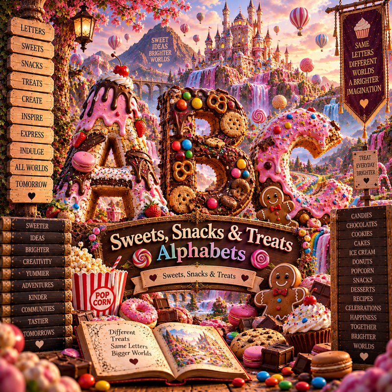 Sweets, Snacks & Treats Alphabets from VizAI Art
