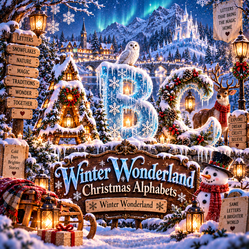 Winter Wonderland Christmas Alphabets from VizAI Art