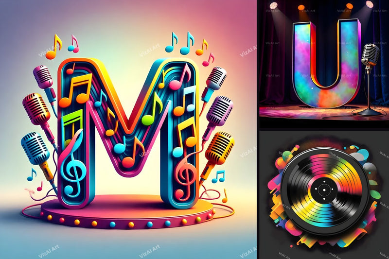Music printable art by VizAI Art