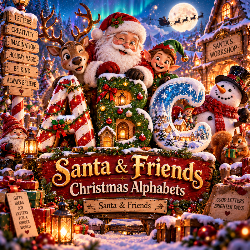 Santa & Friends Christmas Alphabets from VizAI Art