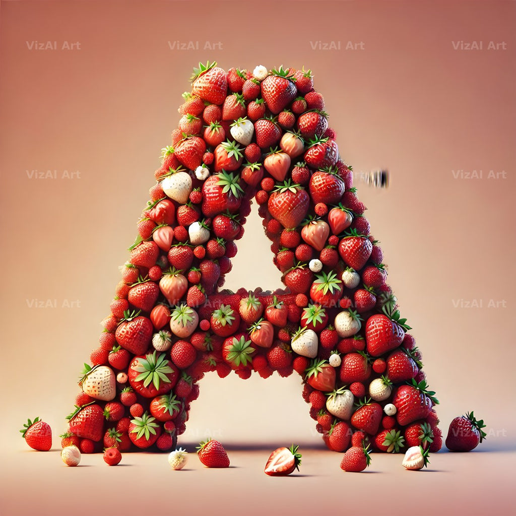 Strawberry Basket alphabet letter A