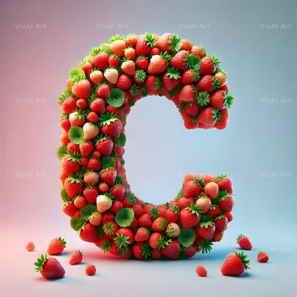 Strawberry Basket alphabet letter C