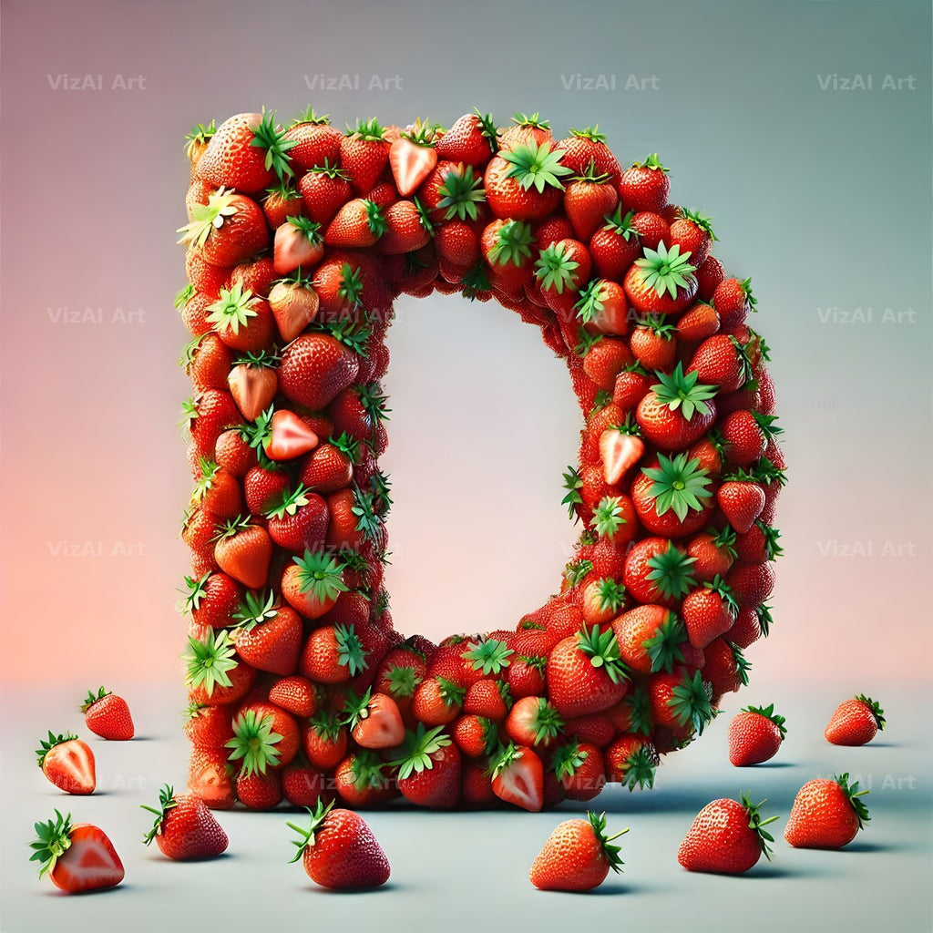 Strawberry Basket alphabet letter D