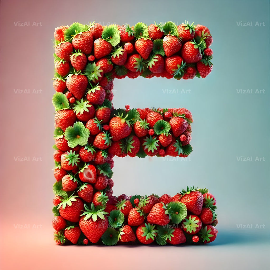 Strawberry Basket alphabet letter E