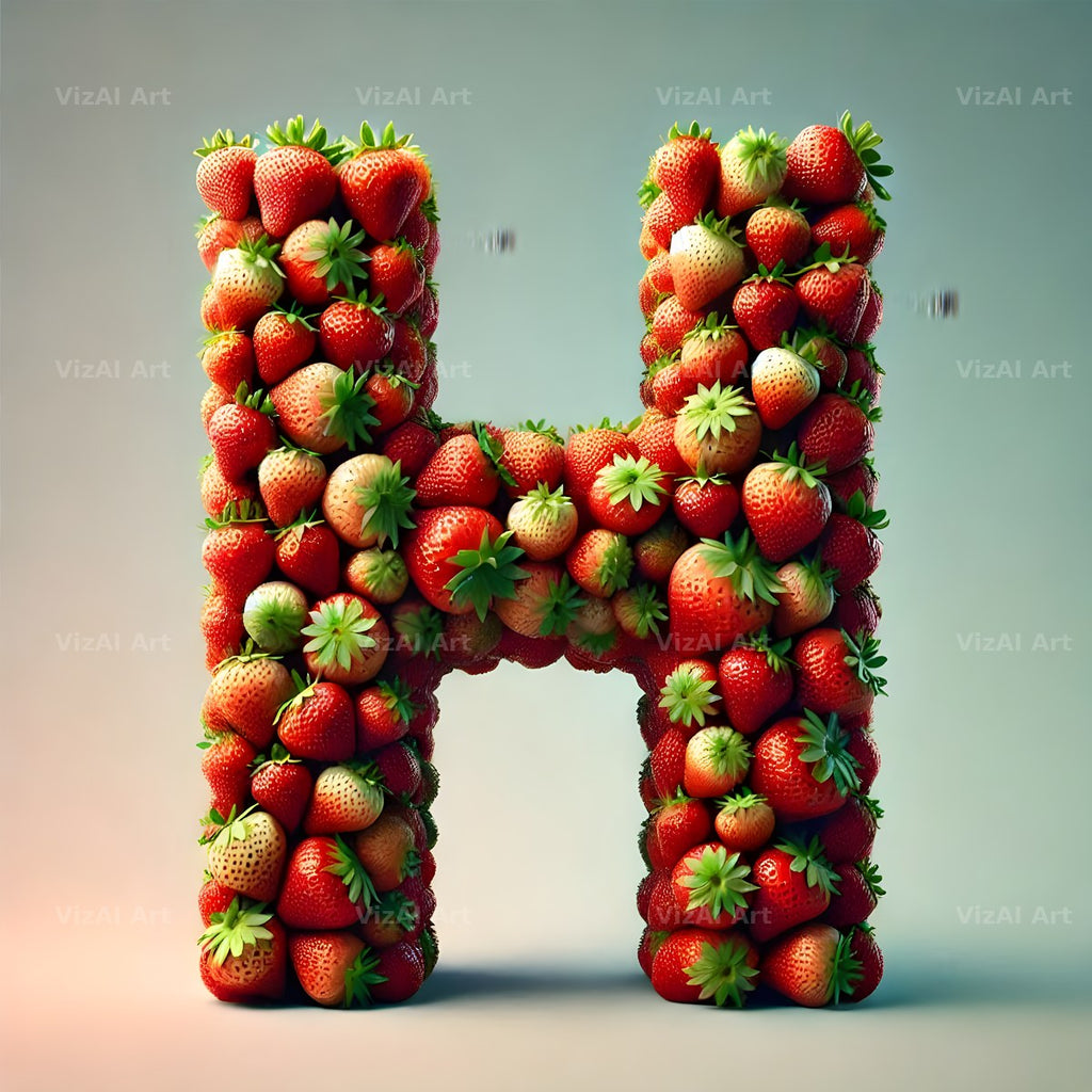 Strawberry Basket alphabet letter H