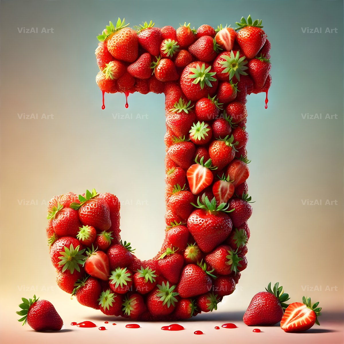 Strawberry Basket alphabet letter J