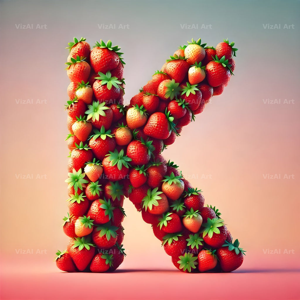 Strawberry Basket alphabet letter K