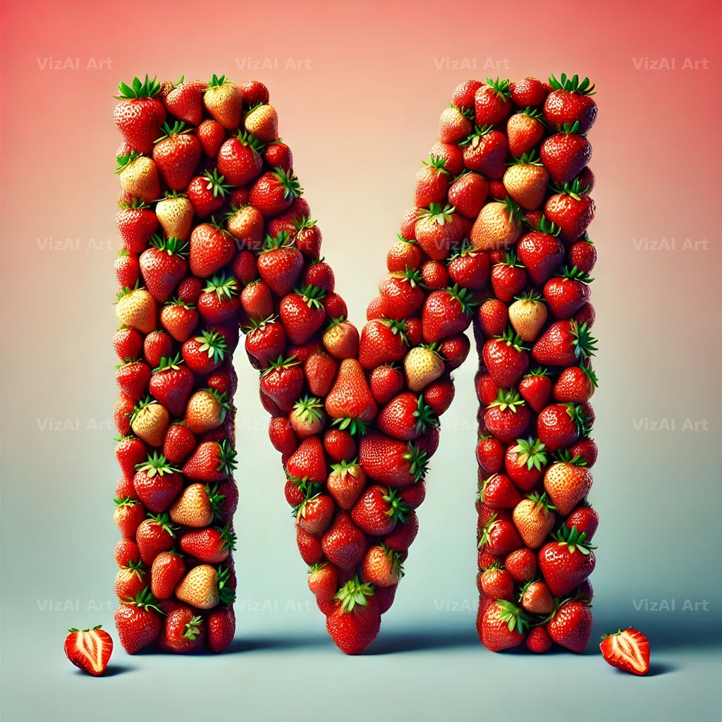 Strawberry Basket alphabet letter M