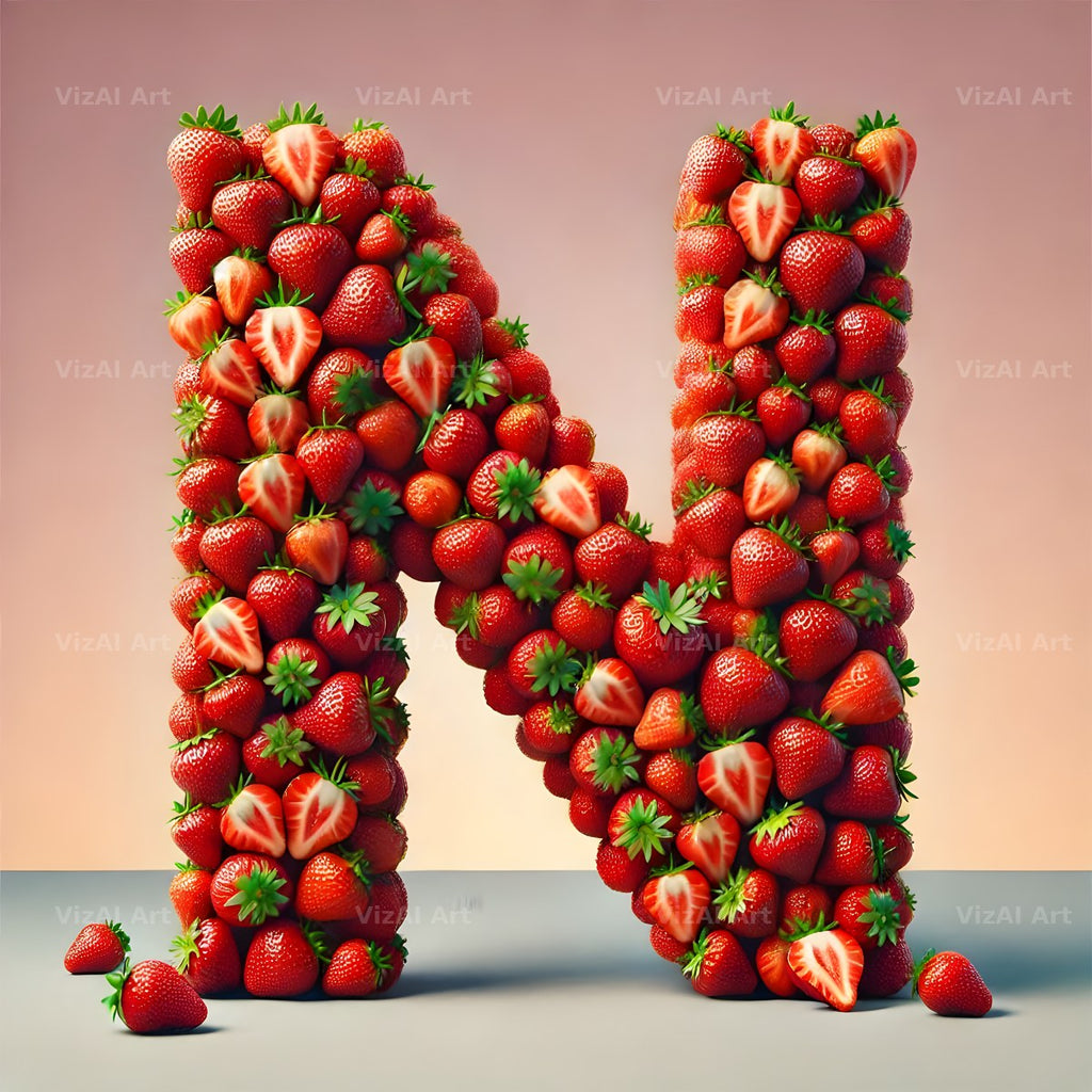 Strawberry Basket alphabet letter N