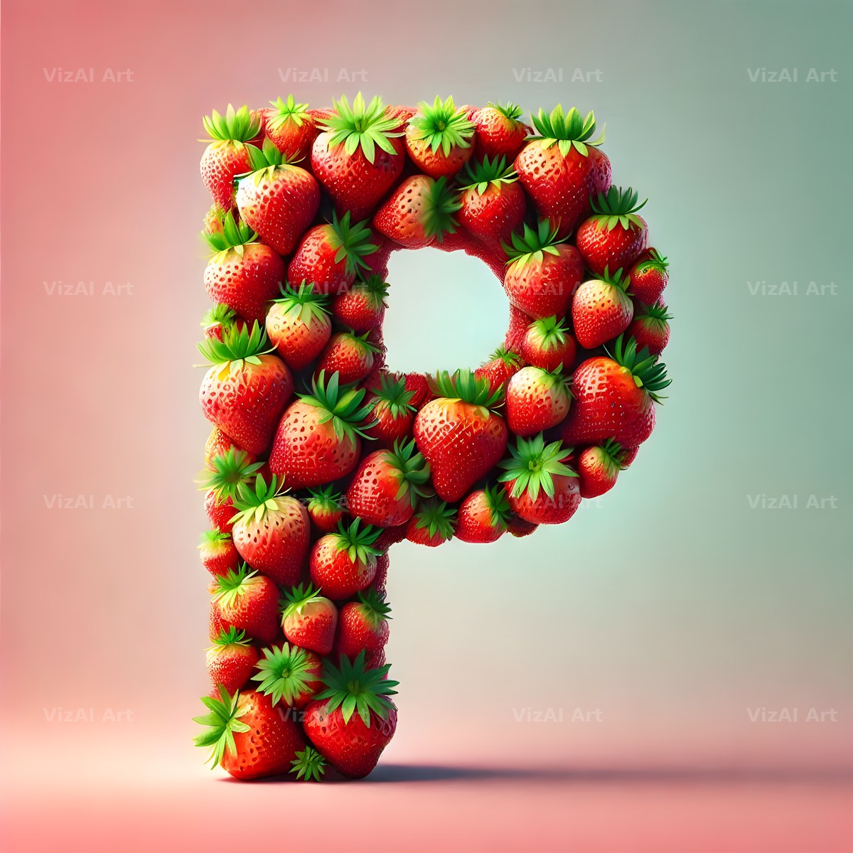 Strawberry Basket alphabet letter P