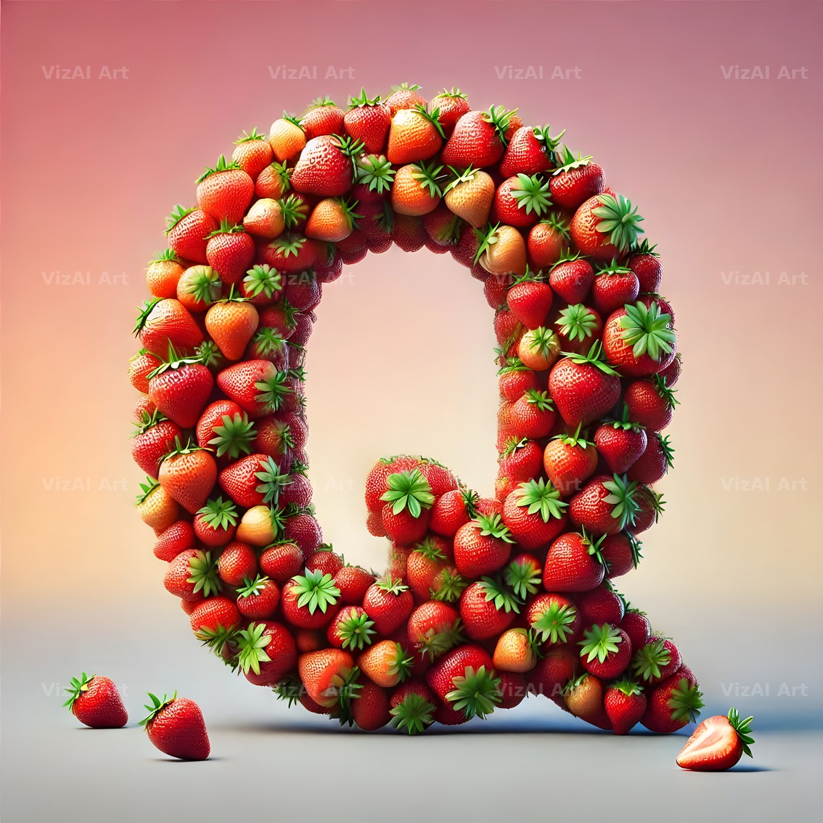 Strawberry Basket alphabet letter Q