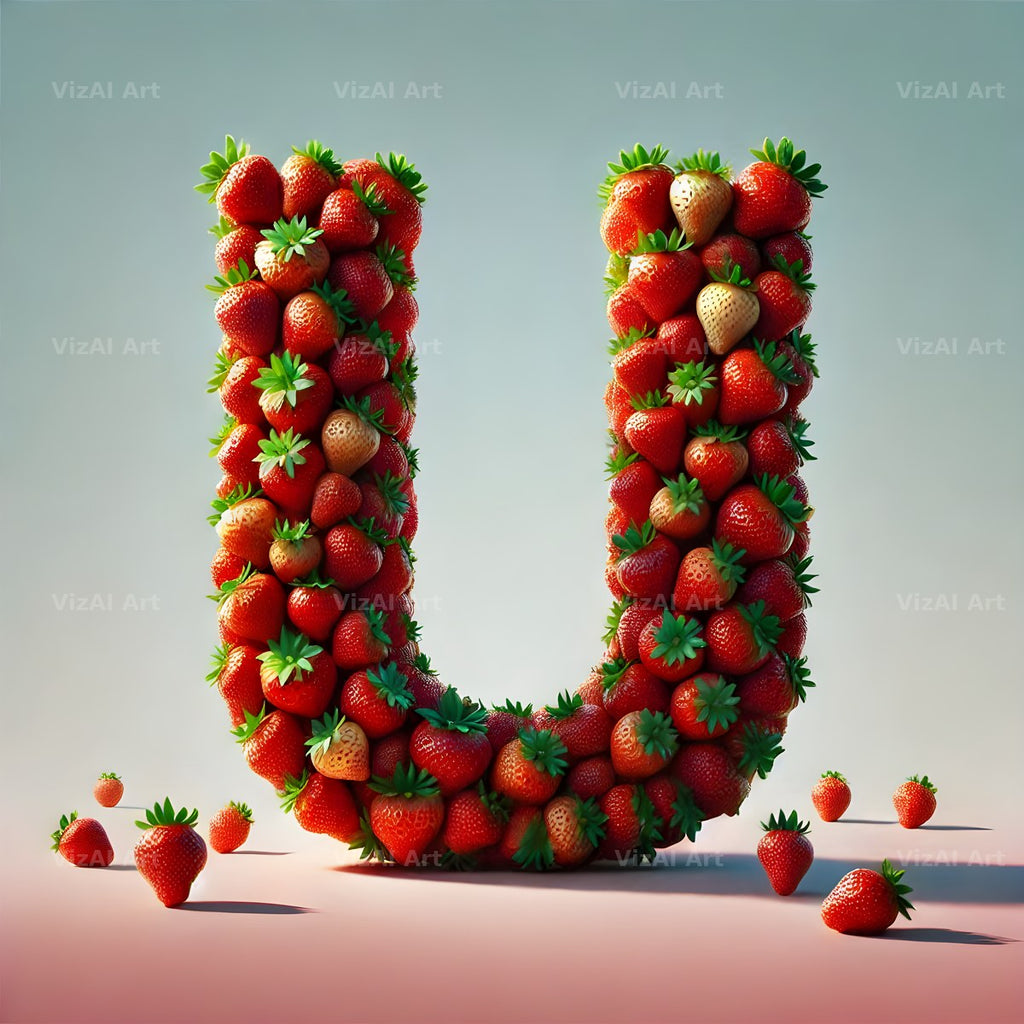Strawberry Basket alphabet letter U