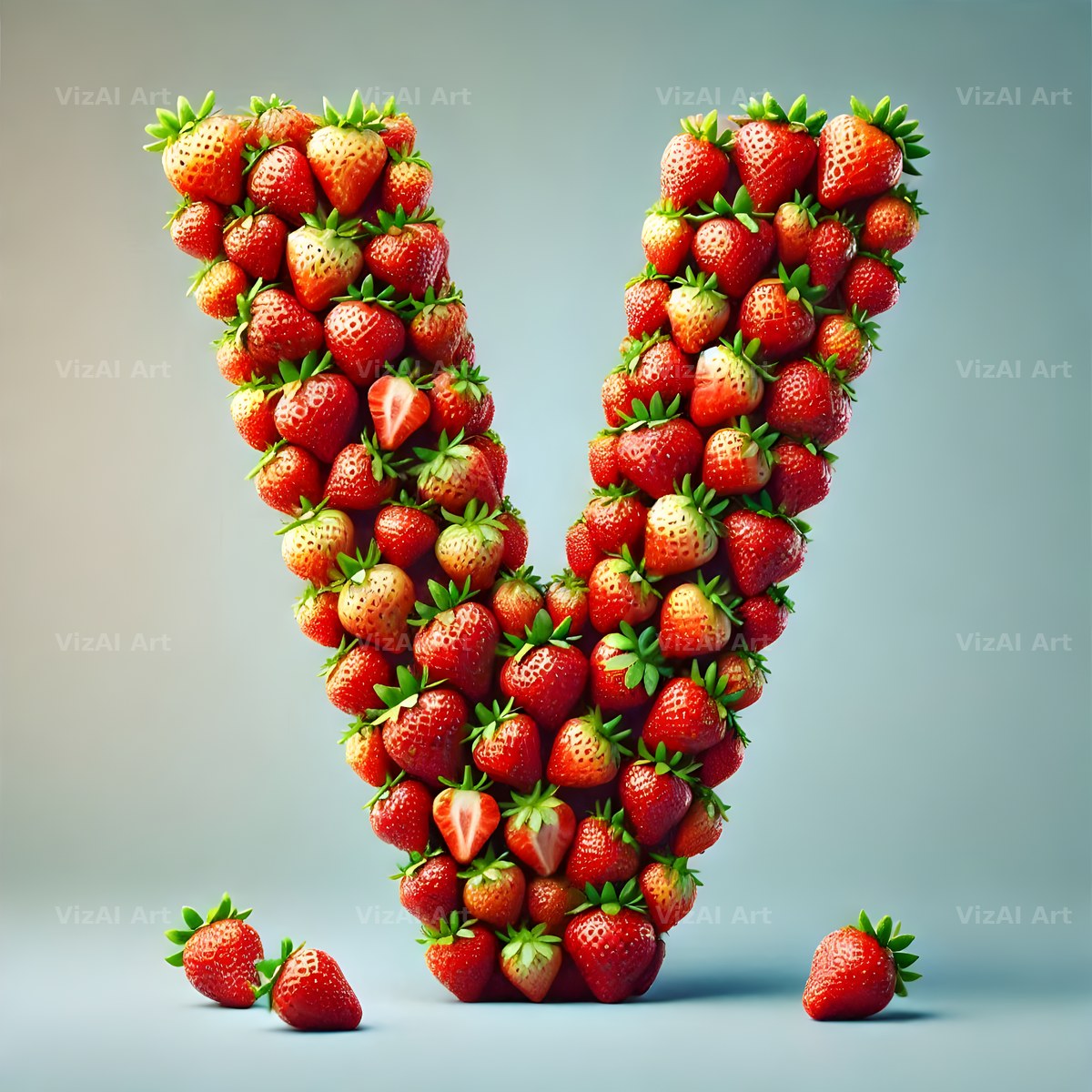 Strawberry Basket alphabet letter V