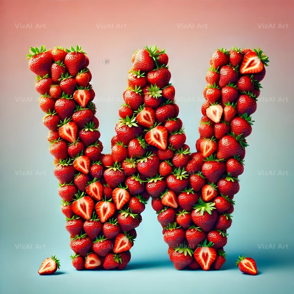 Strawberry Basket alphabet letter W