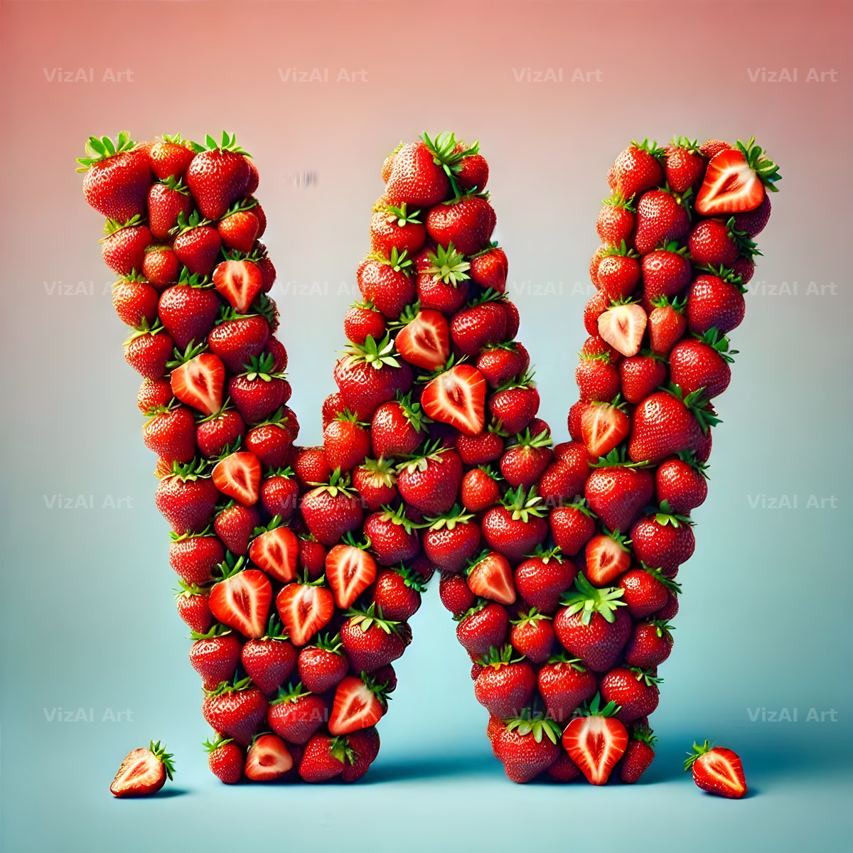 Strawberry Basket alphabet letter W