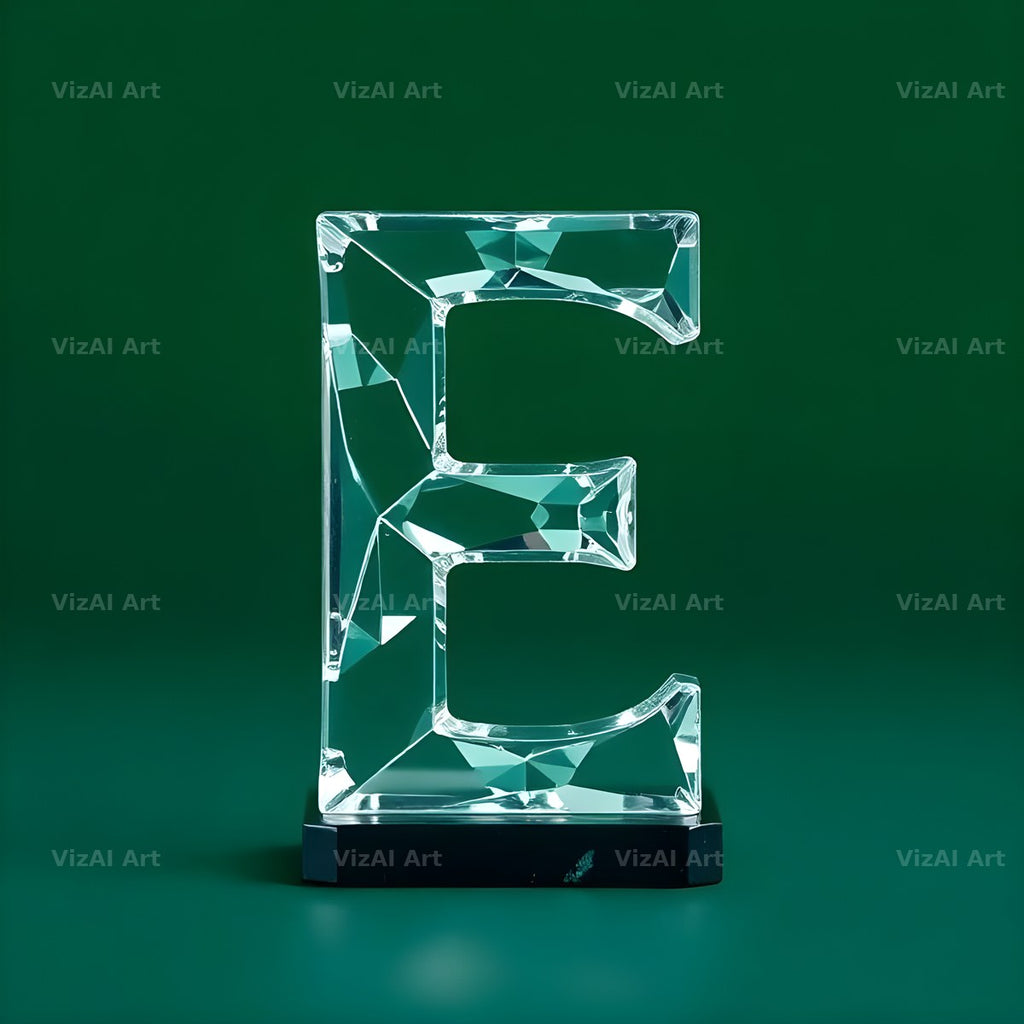 Glass Emerald Shine alphabet letter E