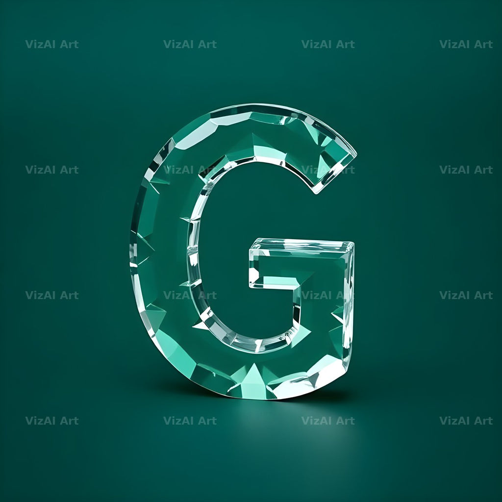 Glass Emerald Shine alphabet letter G