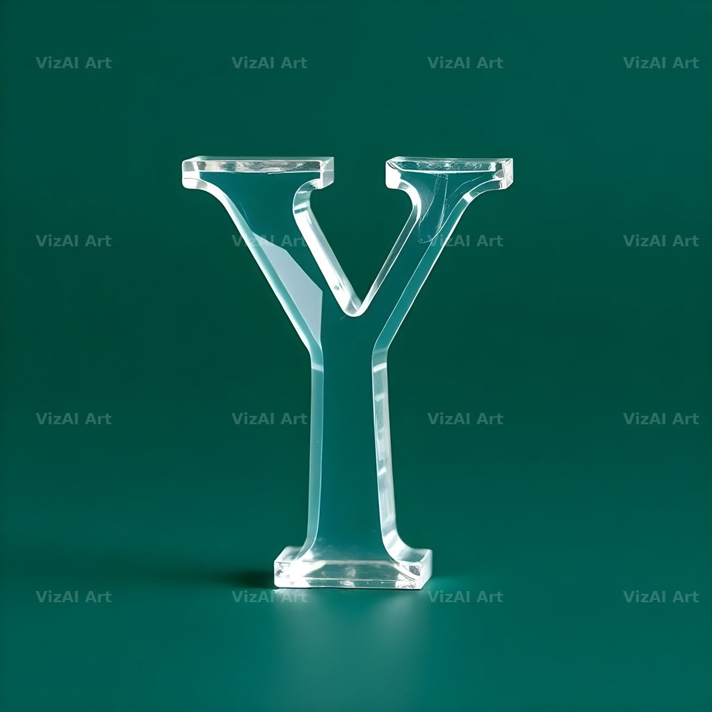 Glass Emerald Shine alphabet letter Y