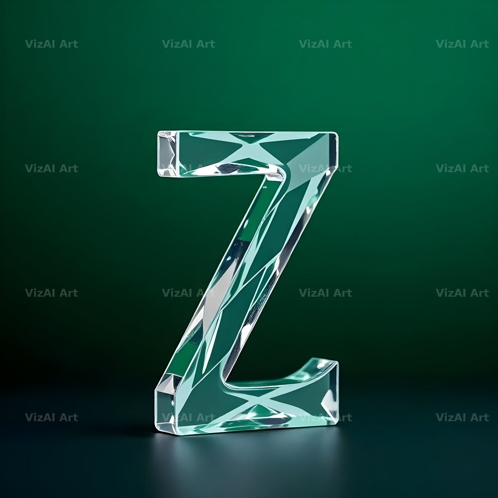Glass Emerald Shine alphabet letter Z