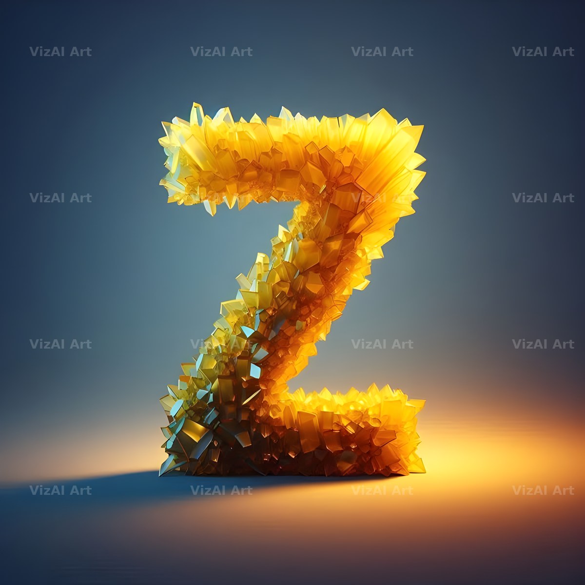 Citrine Crystal alphabet letter Z