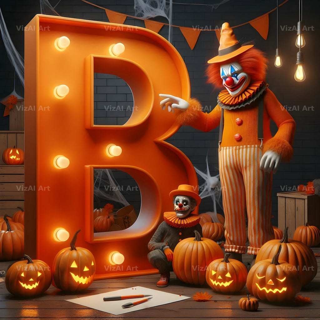 Carnival Clown Night alphabet letter B