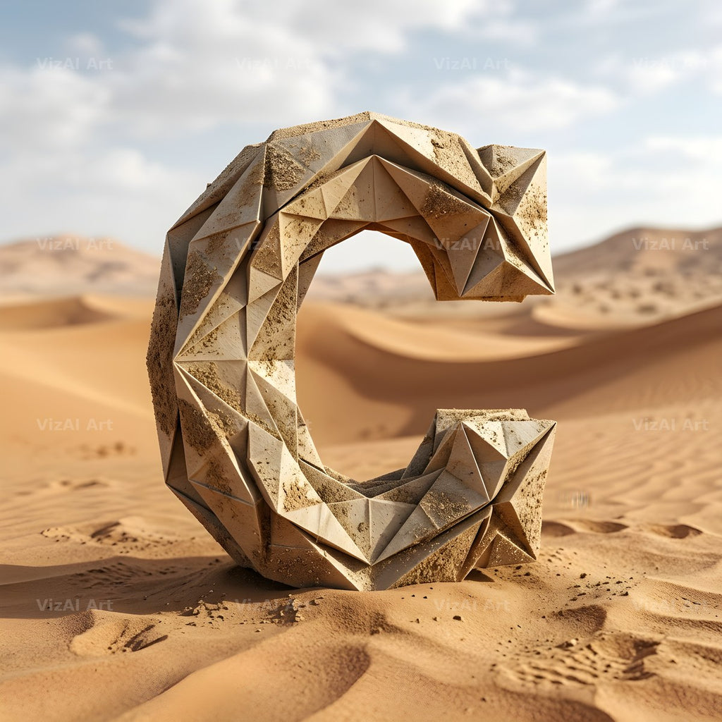 Sandstone Desert Ruin alphabet letter C