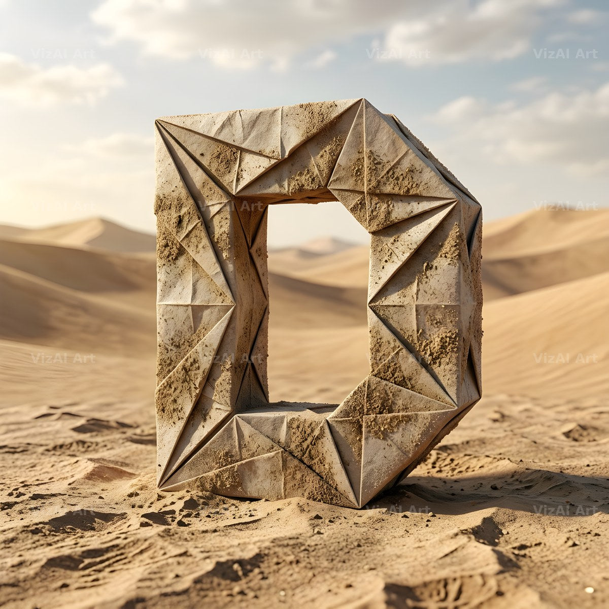 Sandstone Desert Ruin alphabet letter D