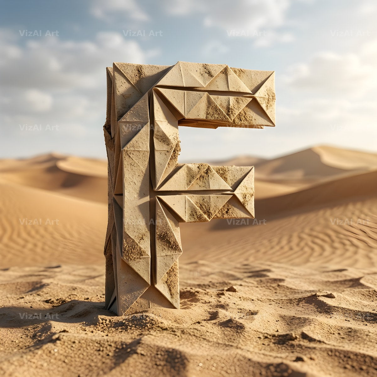 Sandstone Desert Ruin alphabet letter F