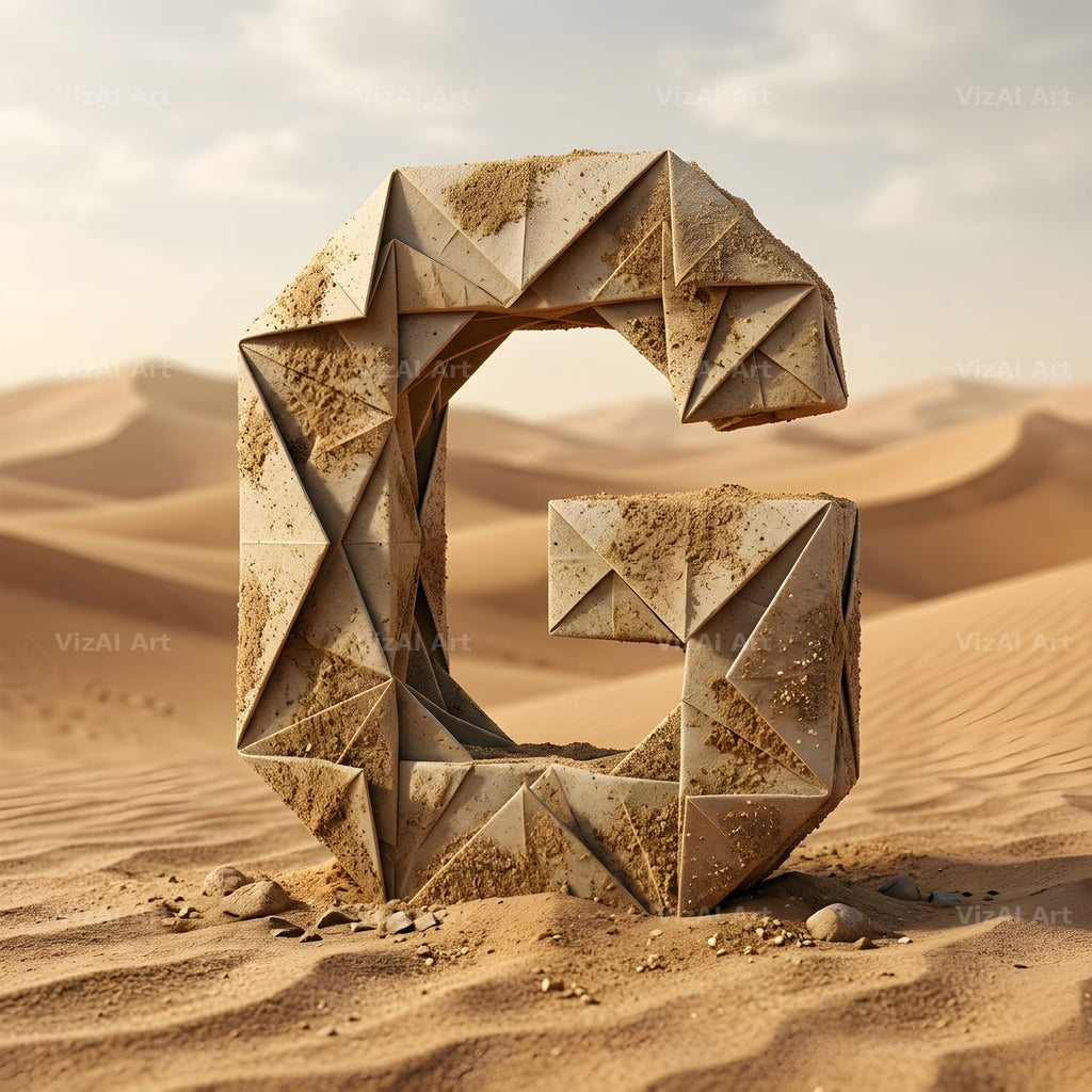 Sandstone Desert Ruin alphabet letter G