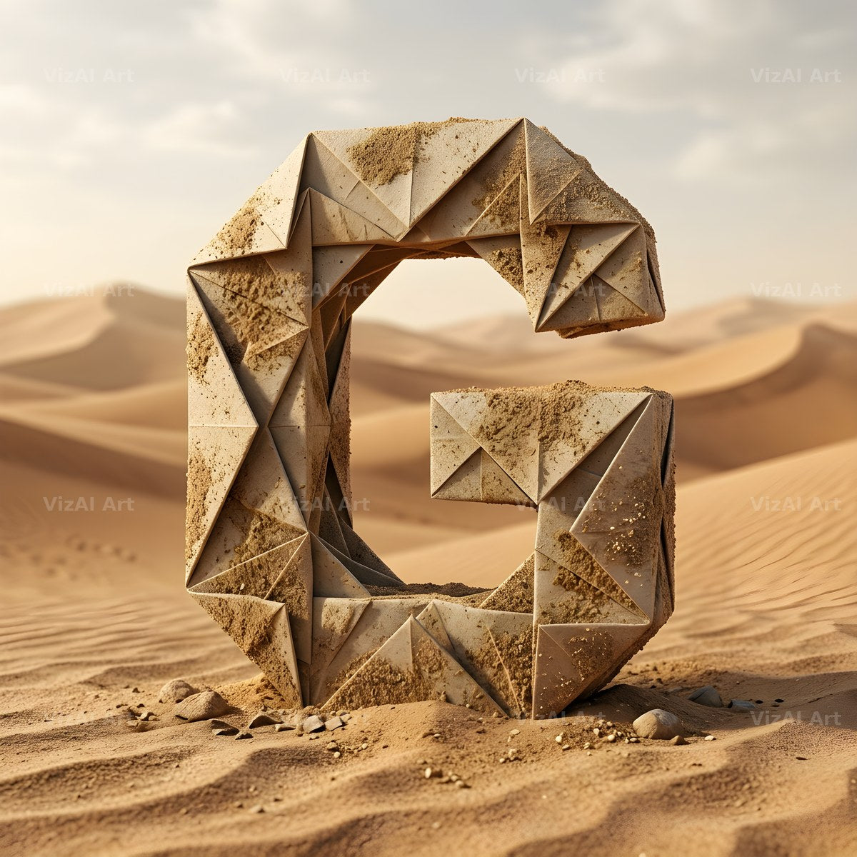 Sandstone Desert Ruin alphabet letter G