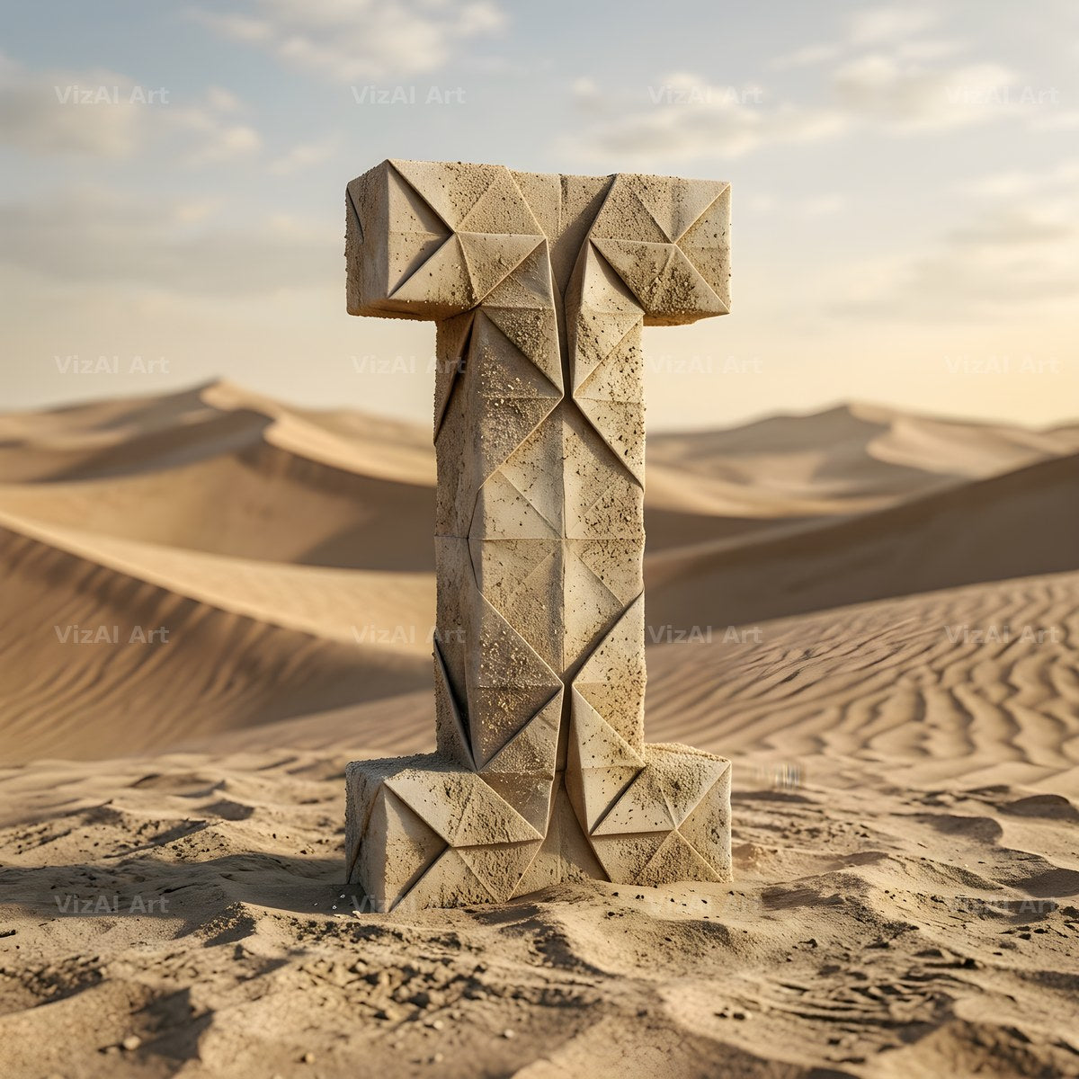 Sandstone Desert Ruin alphabet letter I
