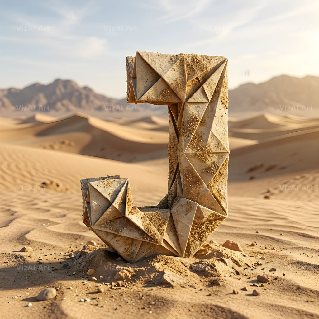 Sandstone Desert Ruin alphabet letter J