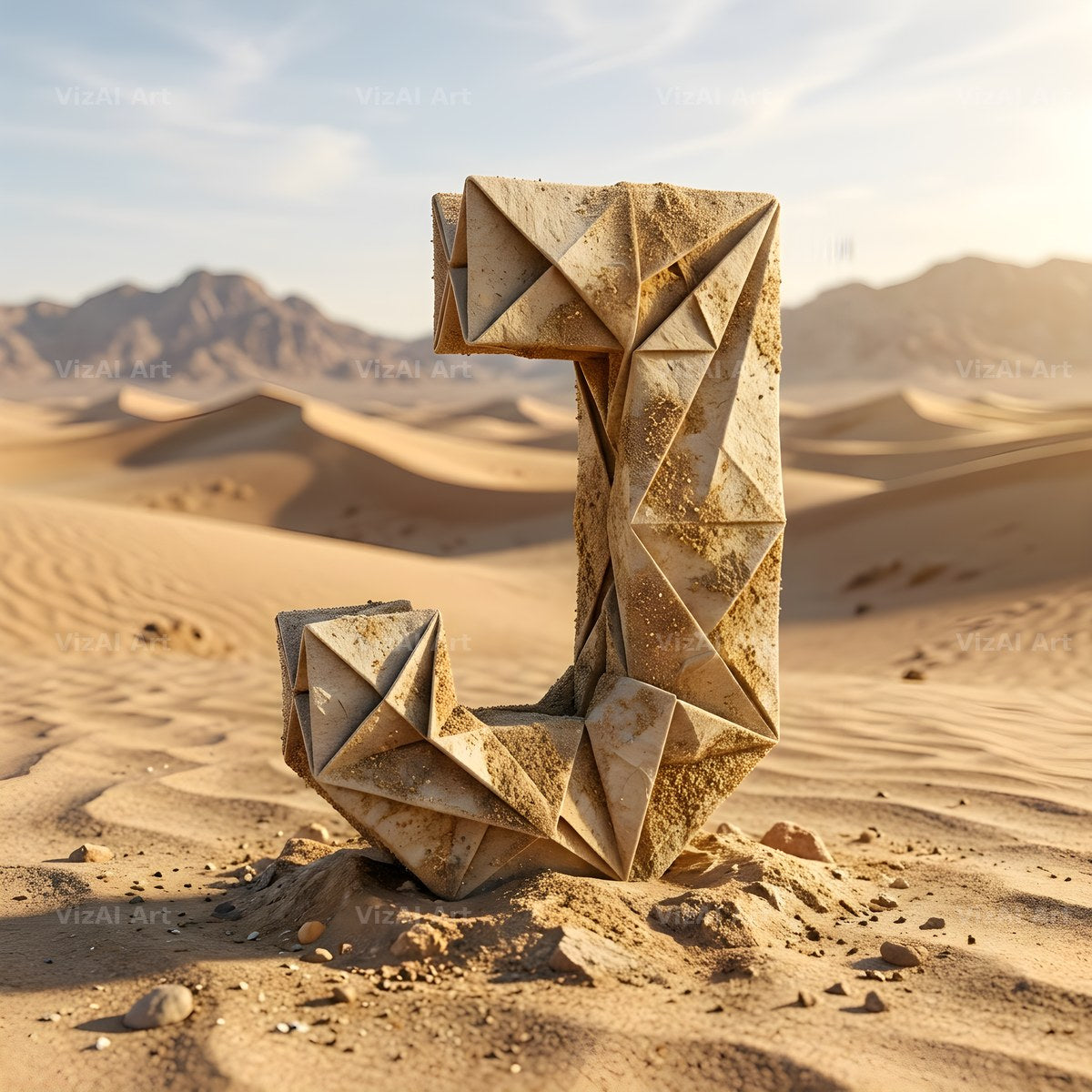 Sandstone Desert Ruin alphabet letter J