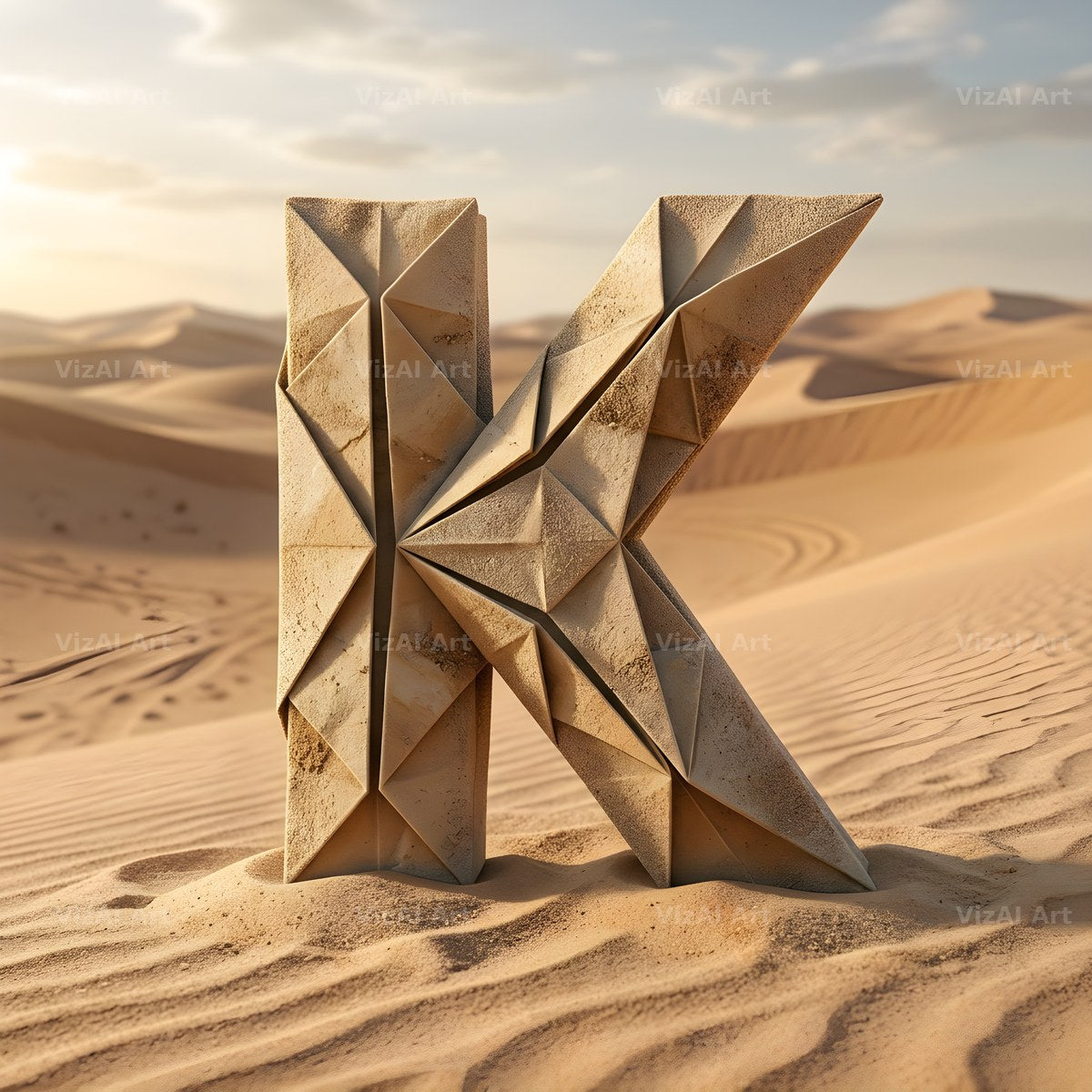 Sandstone Desert Ruin alphabet letter K