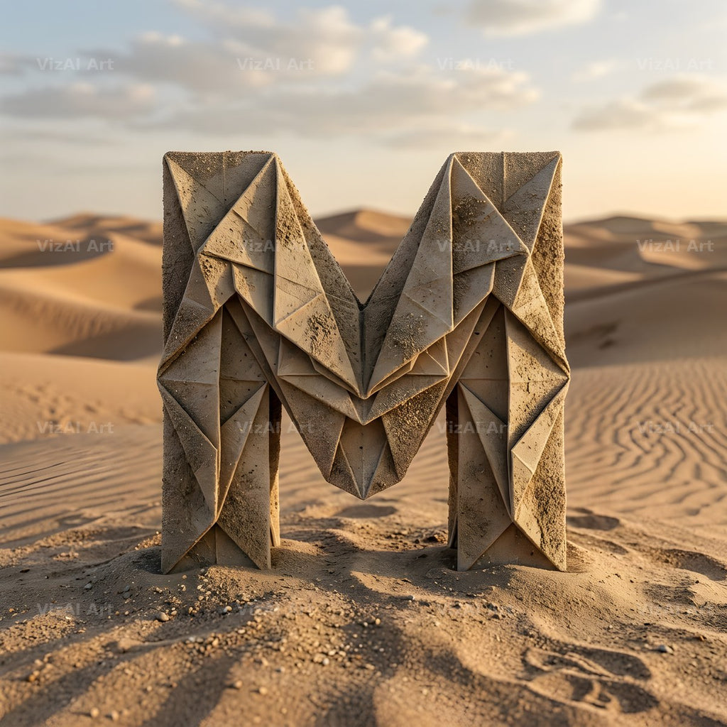Sandstone Desert Ruin alphabet letter M