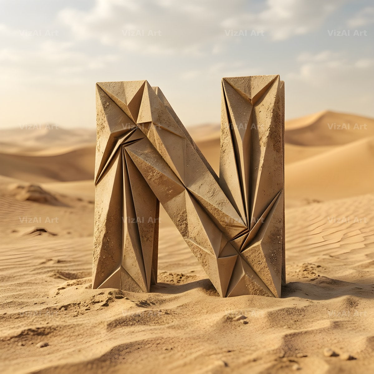 Sandstone Desert Ruin alphabet letter N