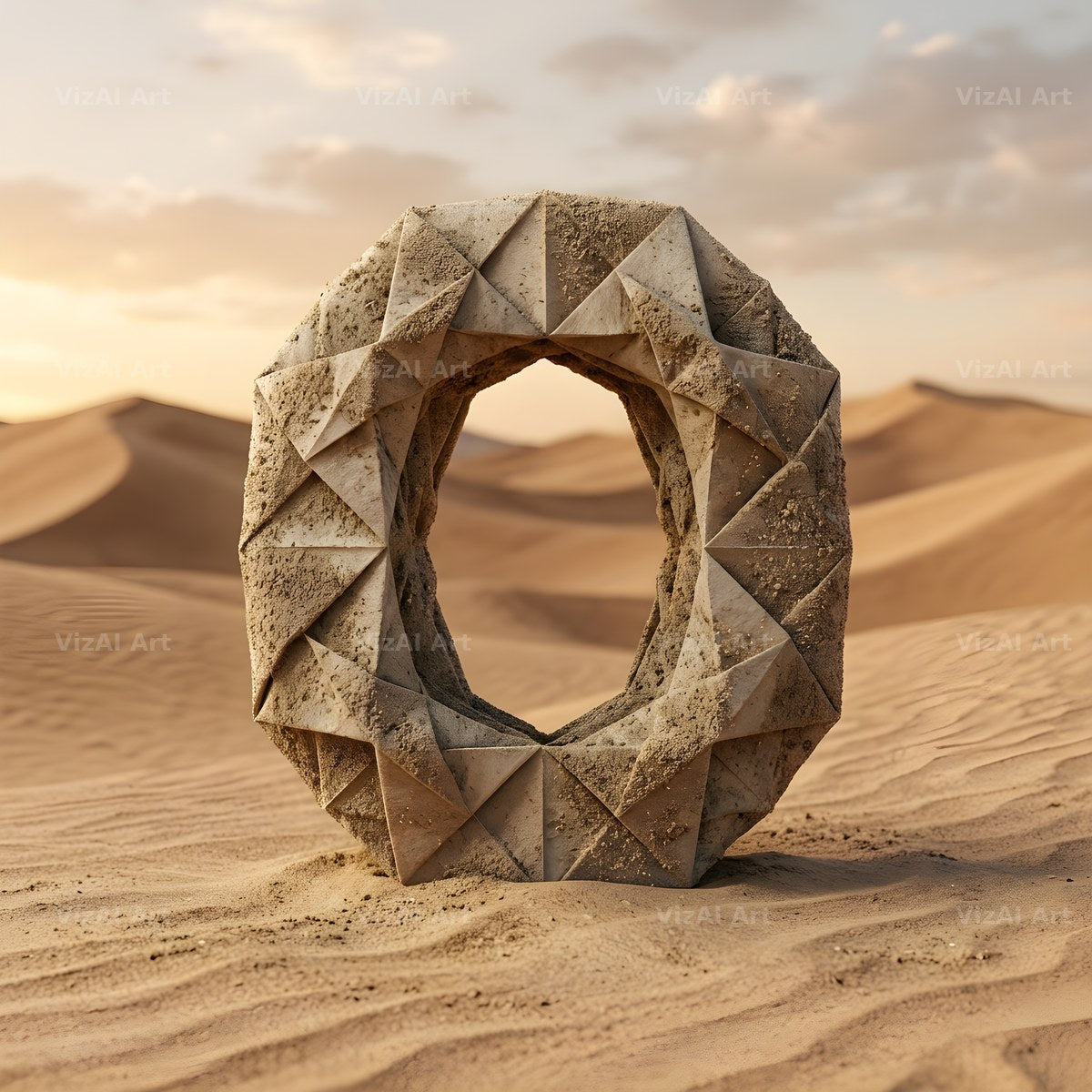 Sandstone Desert Ruin alphabet letter O
