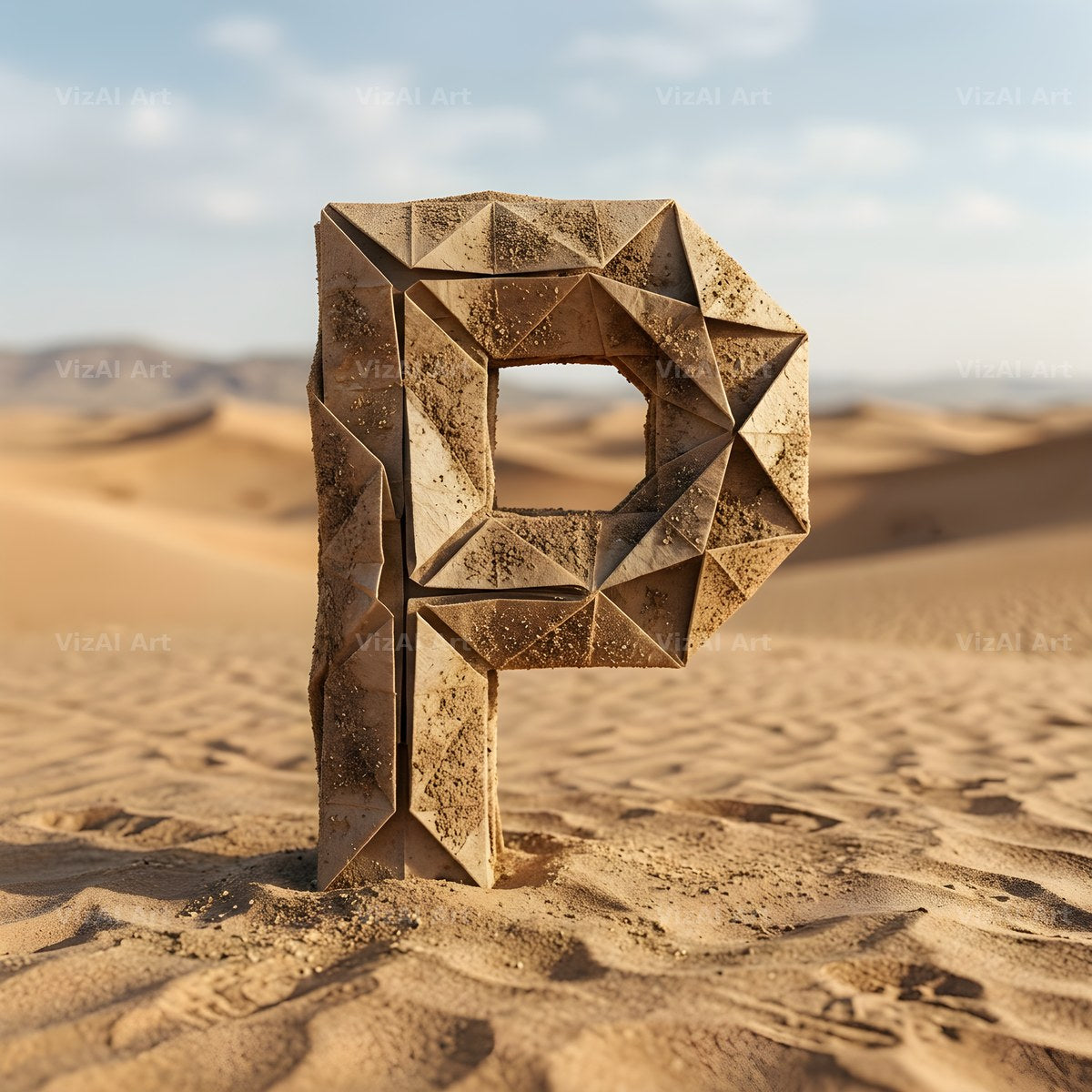 Sandstone Desert Ruin alphabet letter P