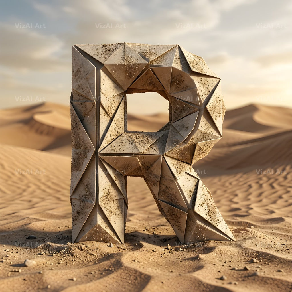 Sandstone Desert Ruin alphabet letter R